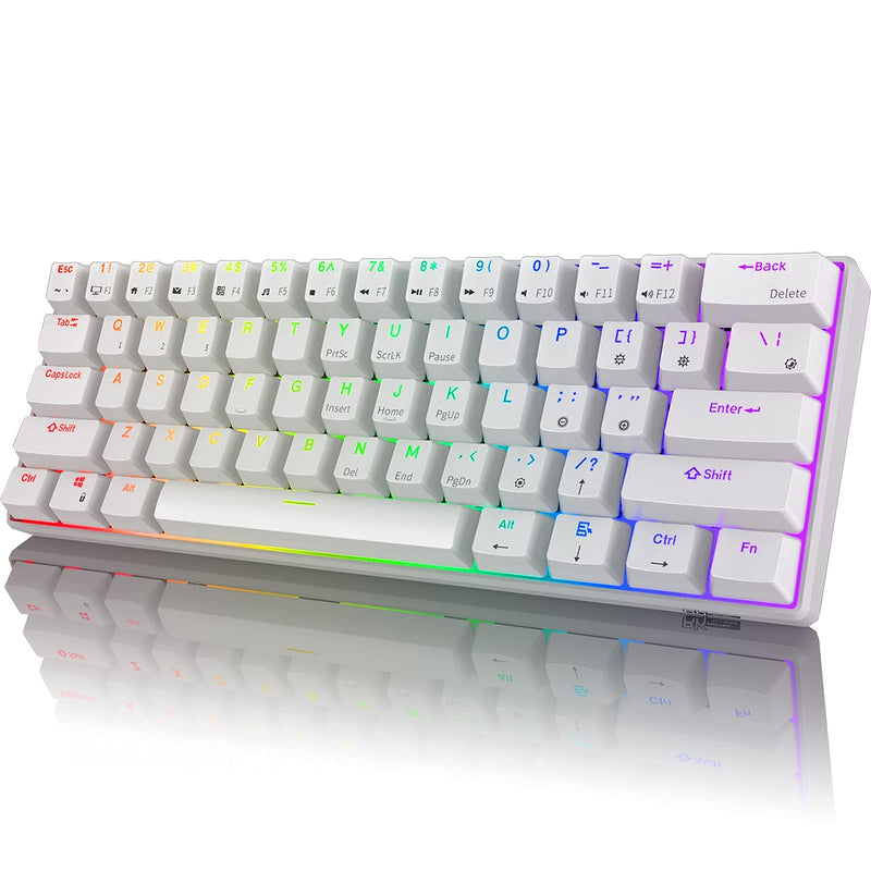 MageGee TS91 Teclado com fio compacto de 60% 61 teclas Retroiluminado RGB portátil e pequeno
