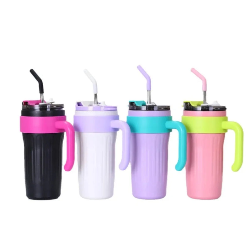 Copo Térmico 860ml com Alça, Canudo e Bico – Praticidade e Conforto em Cada Gole