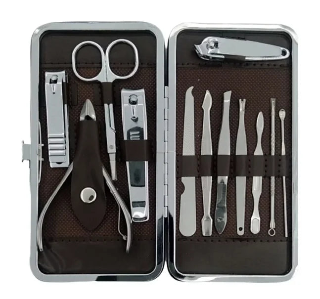 Kit de Manicure Portátil com Cortador, Pinça e Tesoura