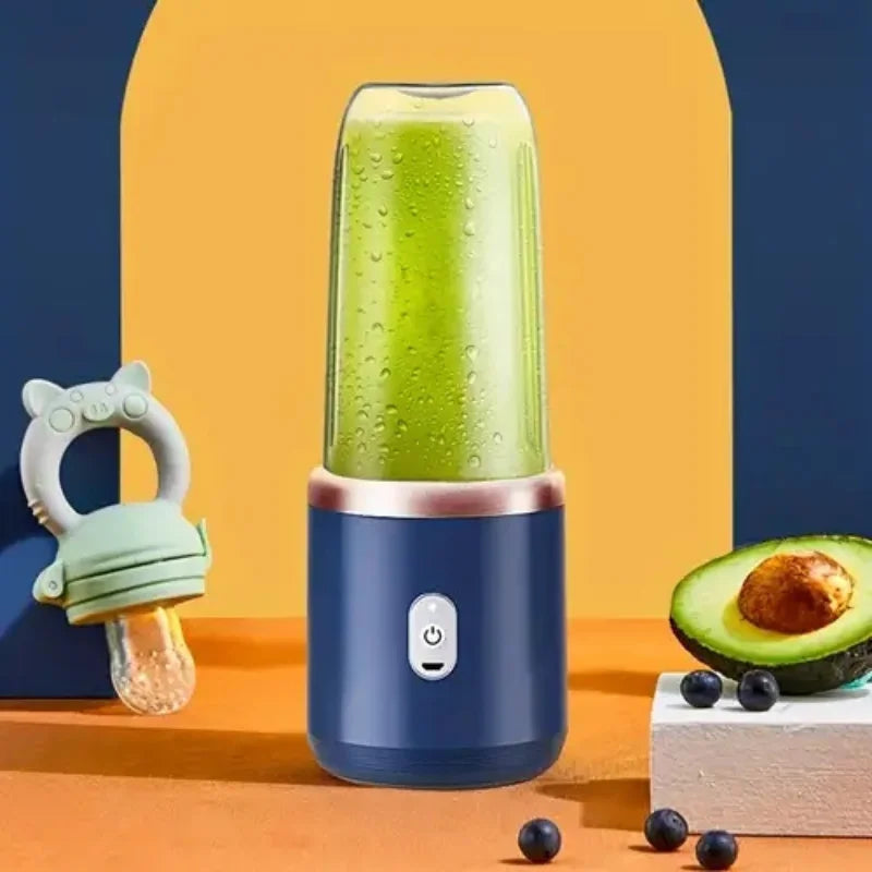Mini Mixer Portátil Recarregável 300ml – Shake, Suco e Vitaminas