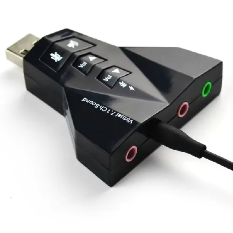 Placa de Som Externa USB 3D 7.1 - Modelo T1