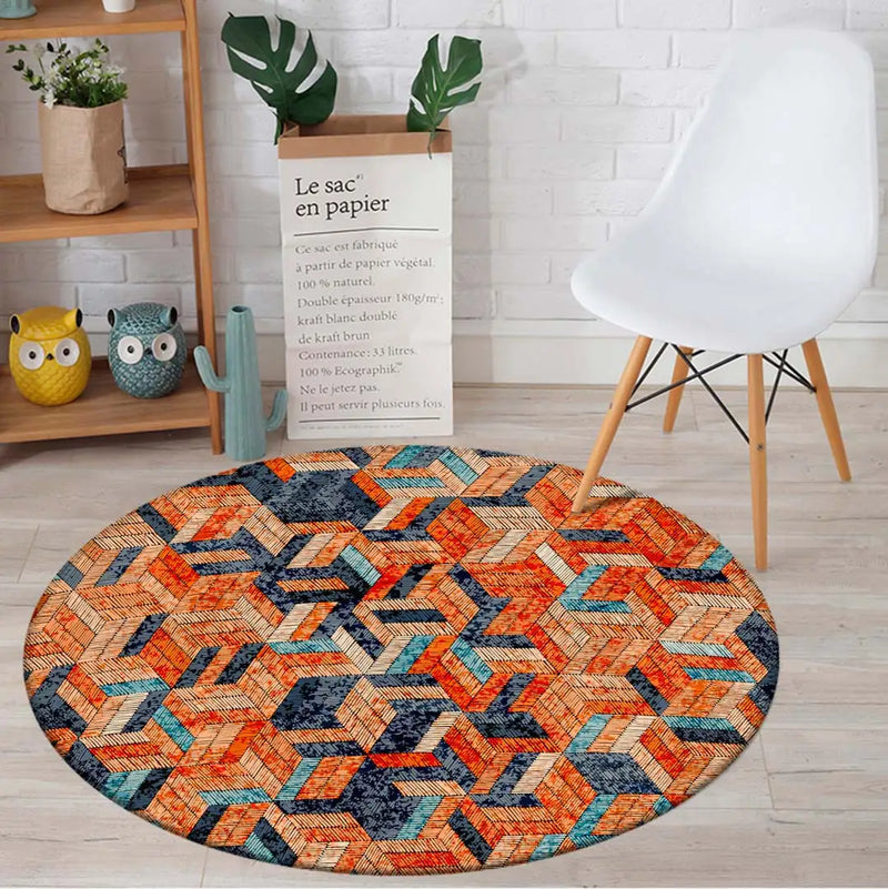 Tapete Redondo Decorativo - Estilo Moderno