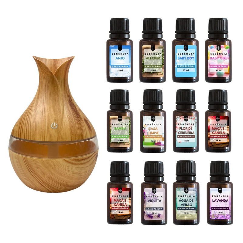 Kit com 5 Essências Concentradas de 15ml para Umidificador com Base de Água