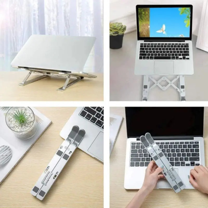 "Suporte de Alumínio Ajustável/Regulável para Notebook e MacBook - Escritório":