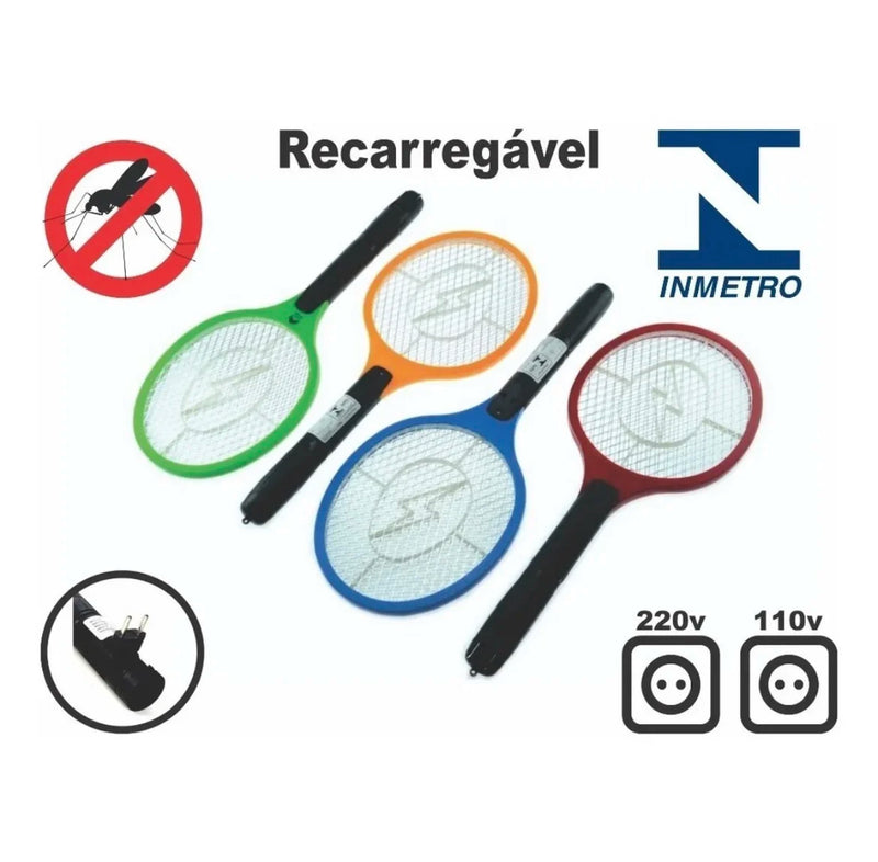 Raquete Elétrica Mata Mosquito Insetos Dengue Recarregável