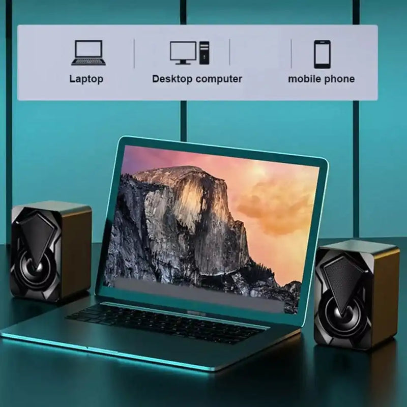 DAFUSHOP - Kit com 2 Caixas de Som Multimídia Digital USB para Computador e Notebook 2.0 - Alta Qualidade - Entrega Rápida