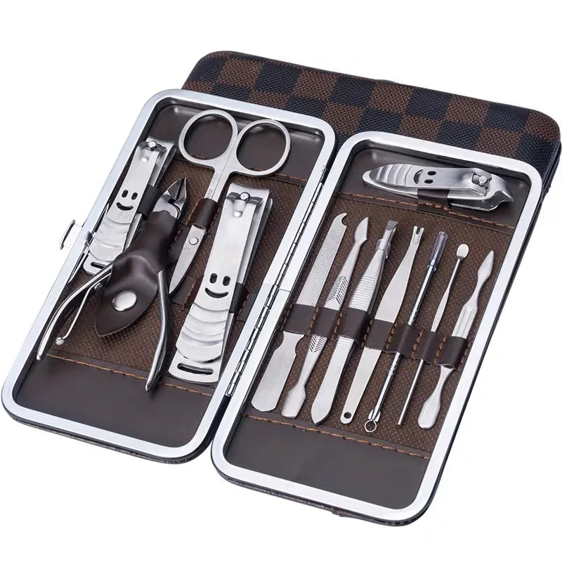 Kit de Manicure Portátil com Cortador, Pinça e Tesoura