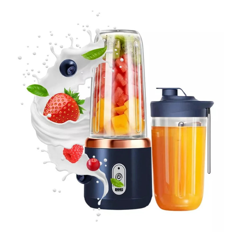Mini Mixer Portátil Recarregável 300ml – Shake, Suco e Vitaminas