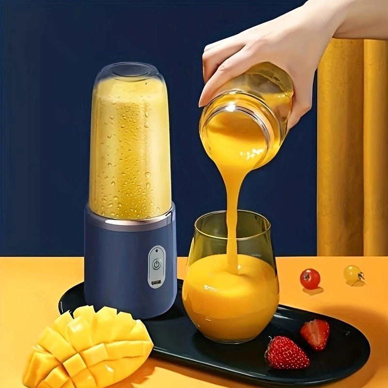 Mini Mixer Portátil Recarregável 300ml – Shake, Suco e Vitaminas