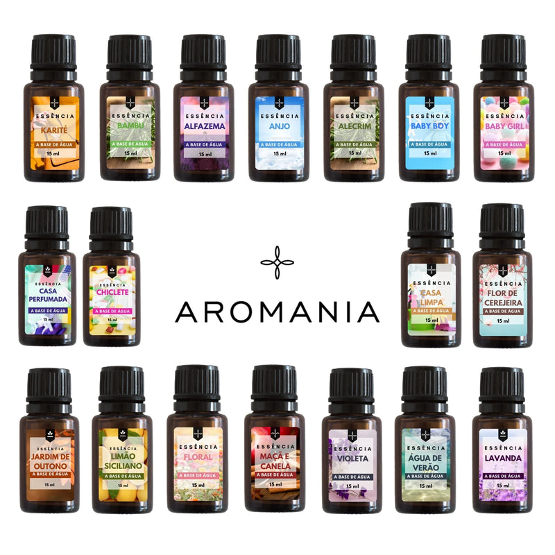 Kit com 5 Essências Concentradas de 15ml para Umidificador com Base de Água