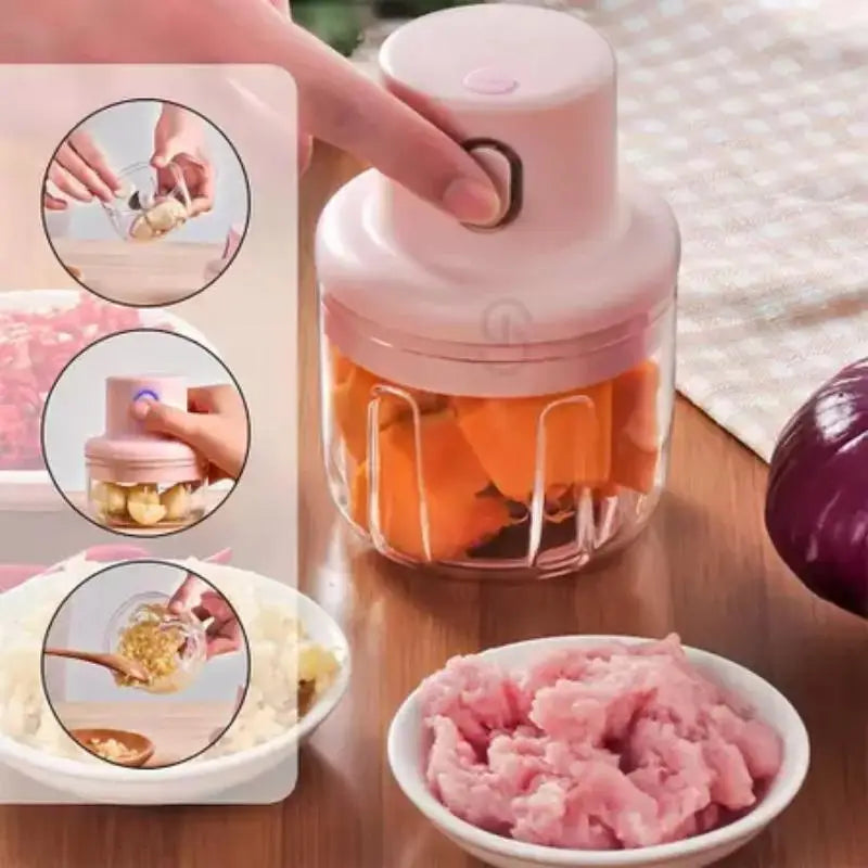 Mini Processador Elétrico Recarregável 250ml – Triturador Sem Fio