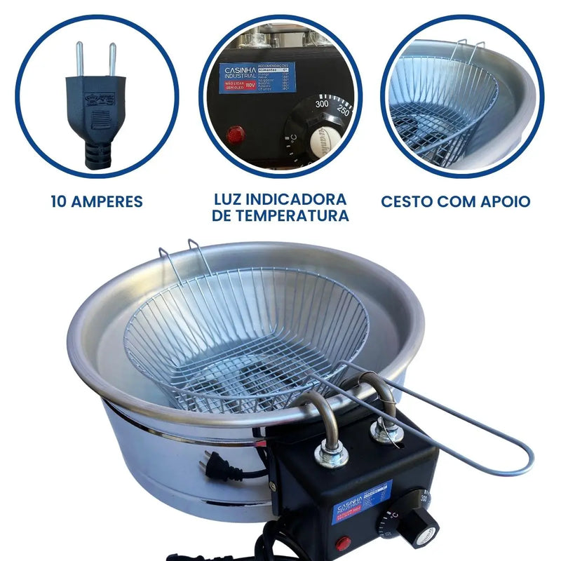 Fritadeira Elétrica Industrial Redonda 5L – 220V