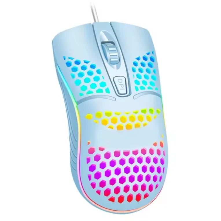 Mouse RGB USB para Computador e Notebook - Design Moderno com LED Colorido, Compatível, Versátil e Preciso