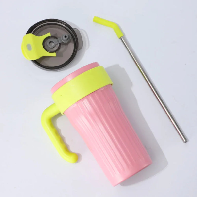 Copo Térmico 860ml com Alça, Canudo e Bico – Praticidade e Conforto em Cada Gole