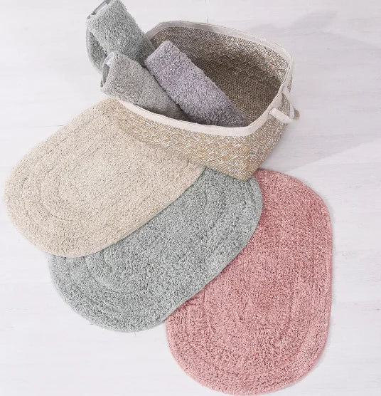 Tapete Oval para Banheiro 40x60cm – Algodão Macio e Absorvente