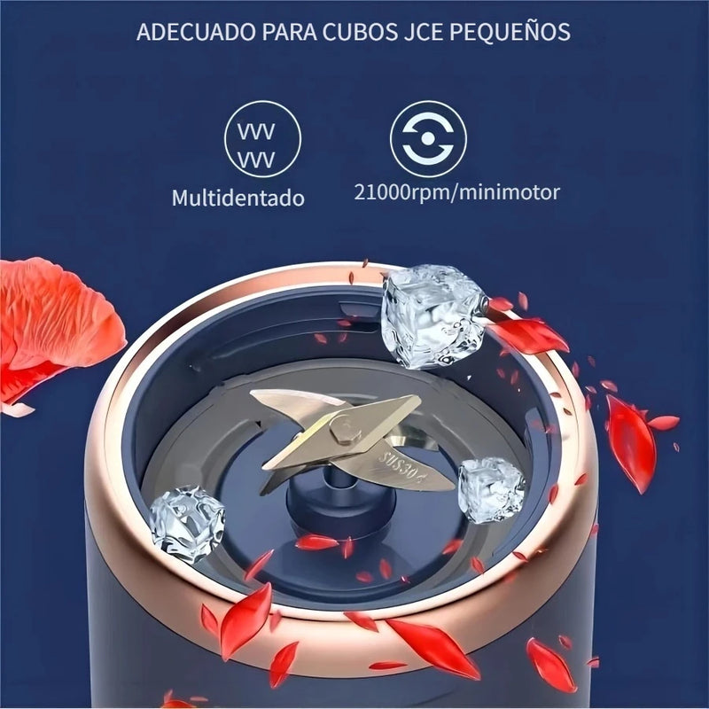 Mini Mixer Portátil Recarregável 300ml – Shake, Suco e Vitaminas