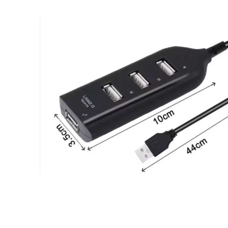 Hub USB 2.0 com 4 Portas - Extensão para PC e Notebook