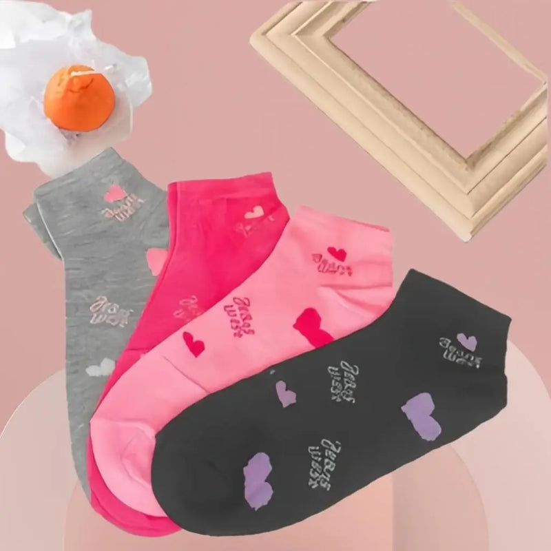 Kit 12 Pares de Meias Femininas Cano Curto Coloridas - Multicolor