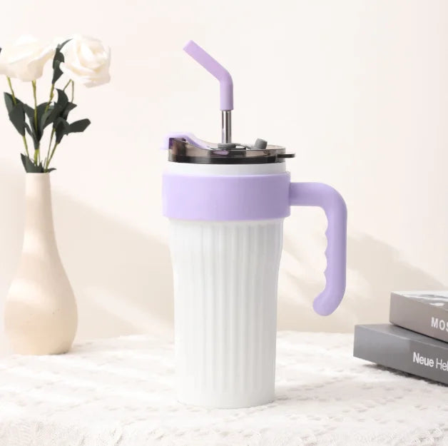 Copo Térmico 860ml com Alça, Canudo e Bico – Praticidade e Conforto em Cada Gole