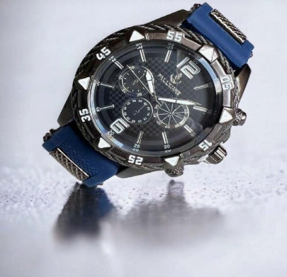 Relógio Masculino Pallyjane A Prova d'água Aço Pulseira Borracha Azul, Preto, Dourado, Prata, Branco