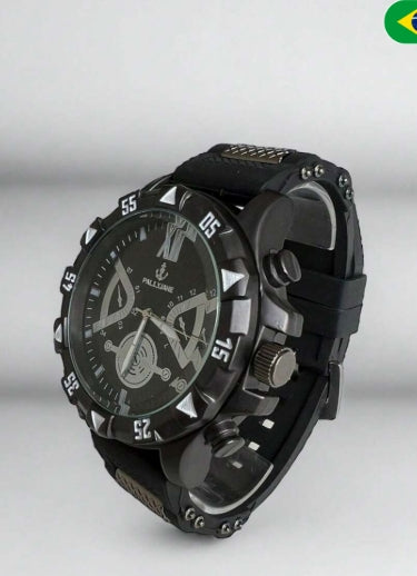 Relógio Masculino Pallyjane A Prova d'água Aço Pulseira Borracha Azul, Preto, Dourado, Prata, Branco