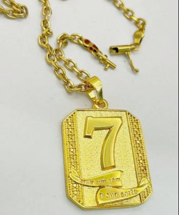 Corrente De Cadeado Masculino De 4 Mm Nº 7 Pingente Da Sorte