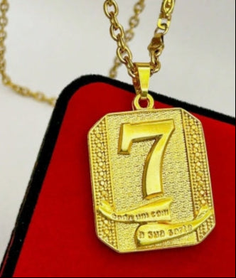 Corrente De Cadeado Masculino De 4 Mm Nº 7 Pingente Da Sorte