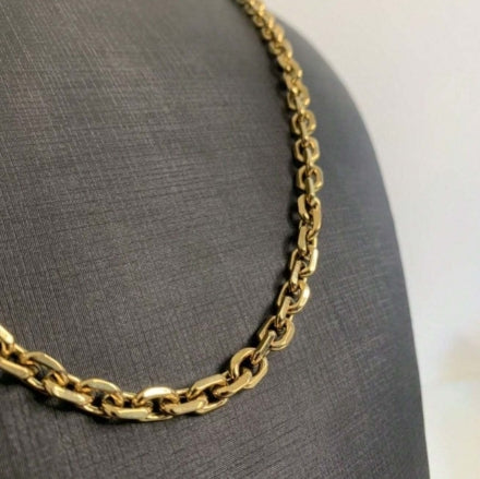 Corrente e Pulseira Cartie Cadeado Masculino Dourado Ouro 18k 3mm e 60cm