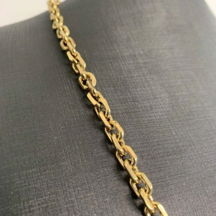 Corrente e Pulseira Cartie Cadeado Masculino Dourado Ouro 18k 3mm e 60cm