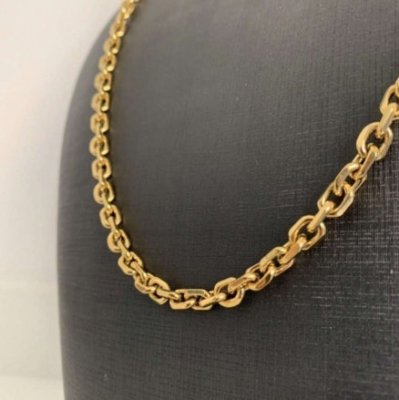 Corrente e Pulseira Cartie Cadeado Masculino Dourado Ouro 18k 3mm e 60cm