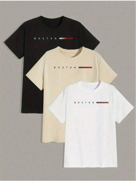 Kit 3 Camisetas Masculinas Boston – Estilo, Conforto e Atitude no Seu Dia a Dia