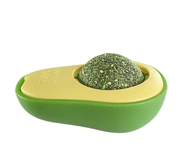 Brinquedo de Gato Abacate Lambe Lambe com Catnip Interativo Pet c/ Adesivo para Parede