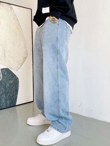 Calça Jeans Bag Balão Larga Corte Reto Carpenter UNISEX