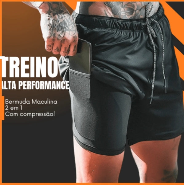 Shorts 2 em 1 de Compressão Esportivo – Performance e Conforto em um Só Produto