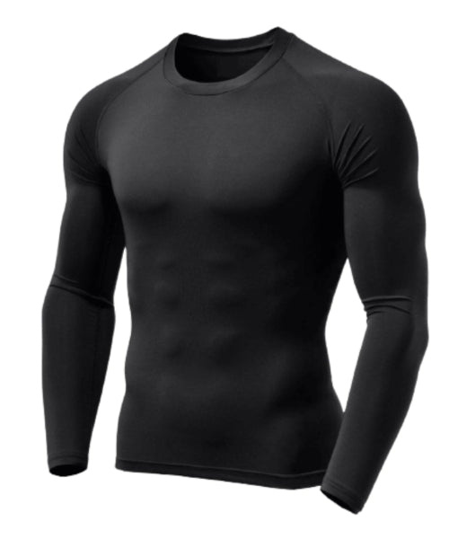 Camiseta Térmica Preta Masculina Proteção Uv 50+ Blusa Segunda Pele Frio Calor Camisa Malha Fria