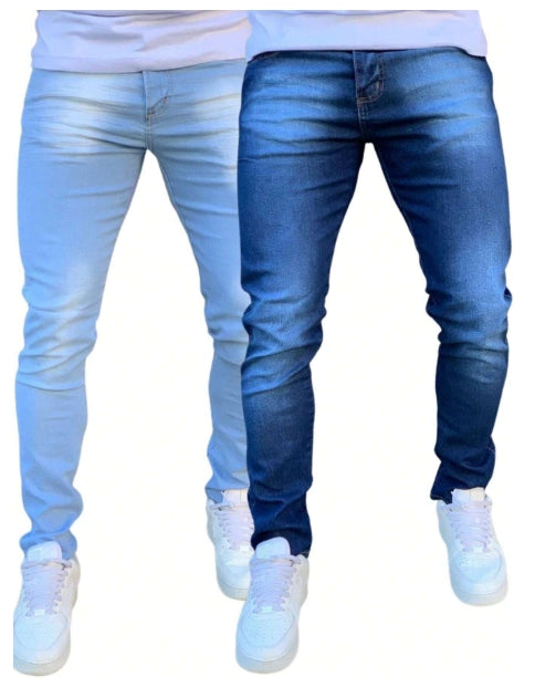 Kit 2 Calça Jeans Masculina Skinny Com Lycra Elastano Linha Premium