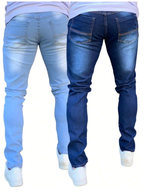 Kit 2 Calça Jeans Masculina Skinny Com Lycra Elastano Linha Premium