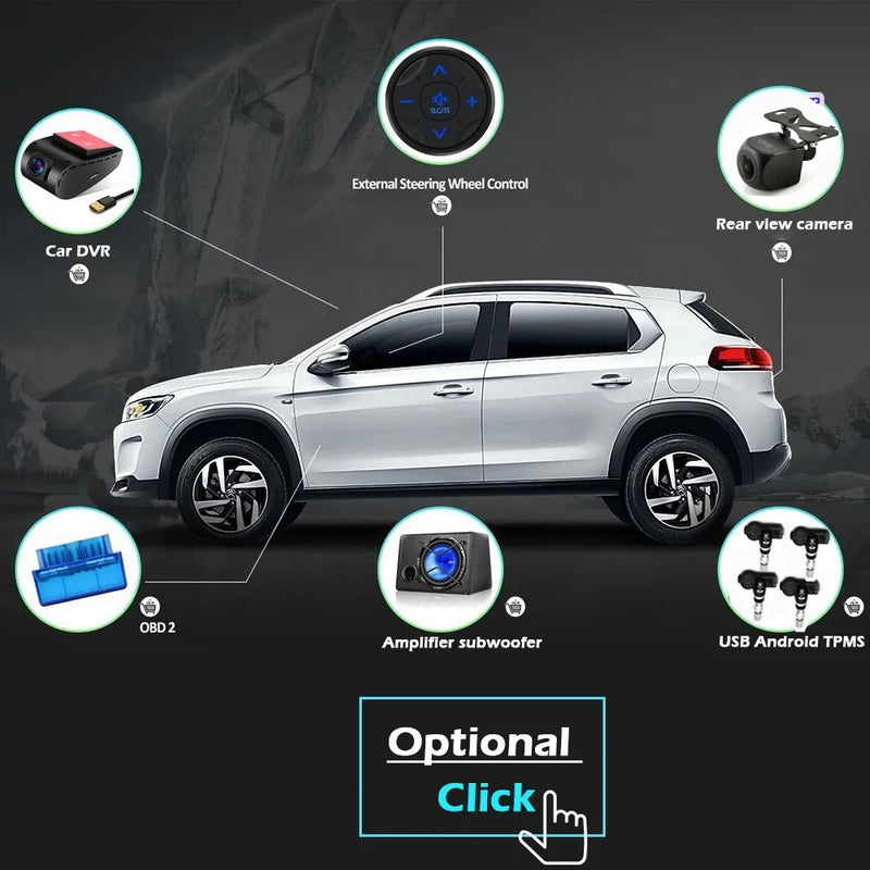 Central Multimídia CarPlay Android Auto 2DIN