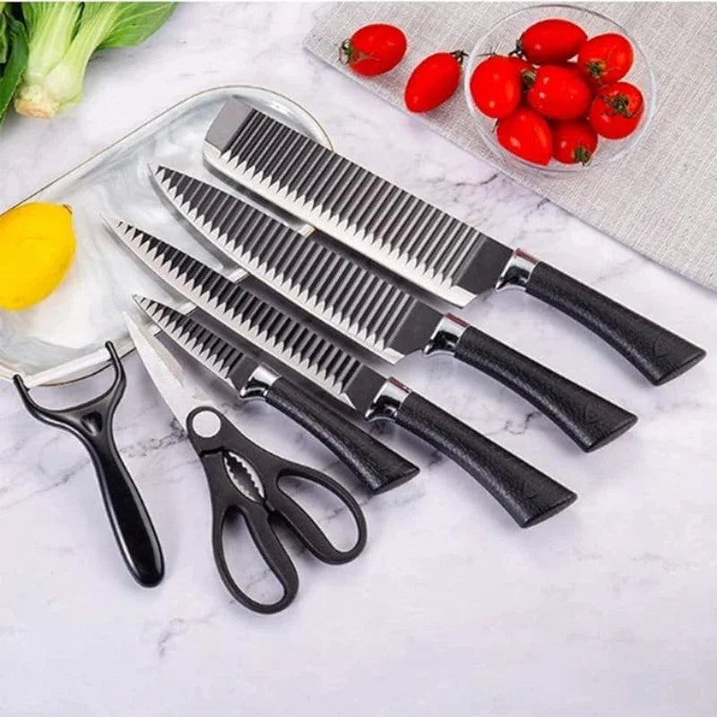 Conjunto de Facas 6 Peças - Black Wave Inox