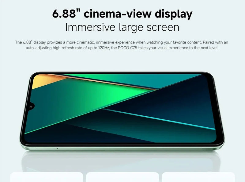 Smartphone POCO C75 4G – Tela 6,88” 120Hz, 128/256GB, 50MP
