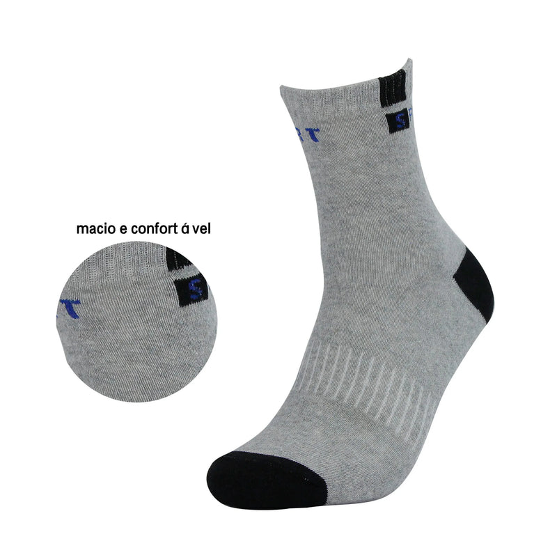 Kit 12 Pares de Meias Masculinas Esportivas