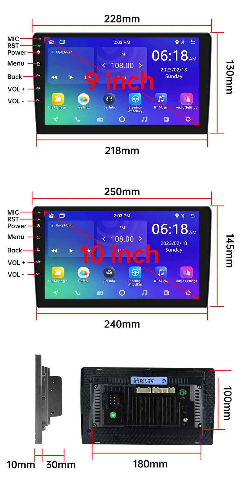 Central Multimídia CarPlay Android Auto 2DIN