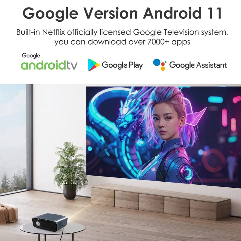 Projetor 4K UHD Android 11 Netflix Licenciado