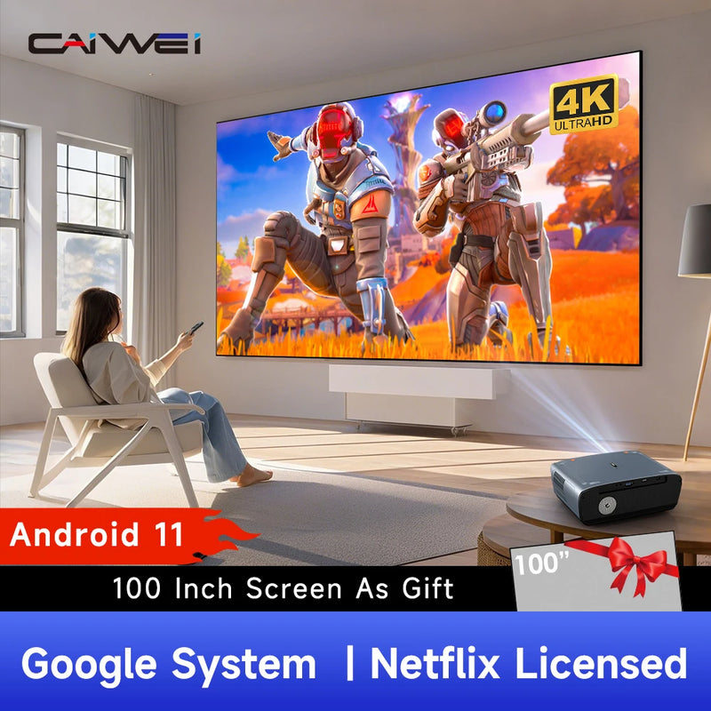 Projetor 4K UHD Android 11 Netflix Licenciado