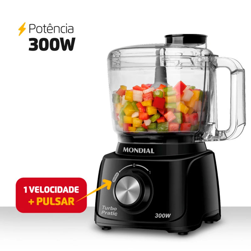 Mini Processador de Alimentos Mondial Turbo Pratic MP-16-B 300W – 127V