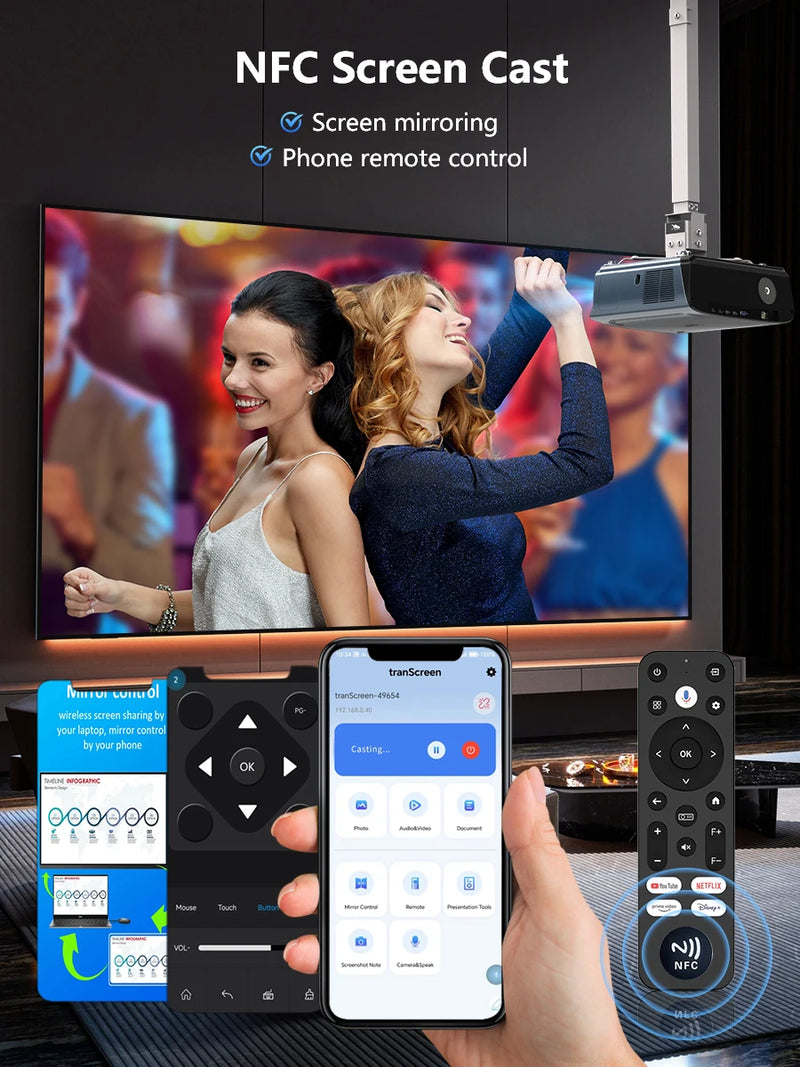 Projetor 4K UHD Android 11 Netflix Licenciado