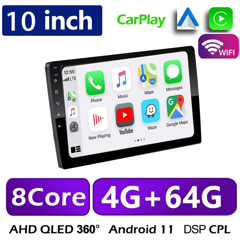 Central Multimídia CarPlay Android Auto 2DIN