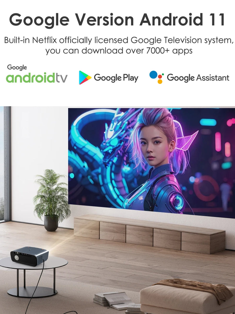 Projetor 4K UHD Android 11 Netflix Licenciado