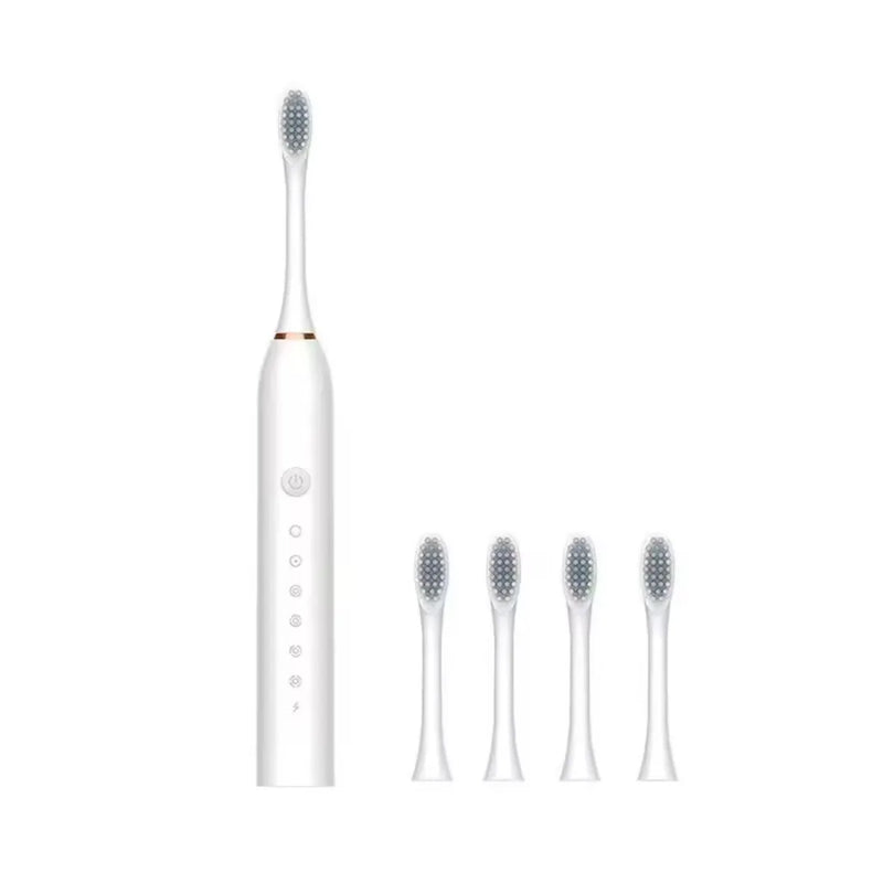Escova Elétrica Ultrassônica IPX7 - Higiene Bucal Profunda com Cabeça Substituível, Resistente à Água.