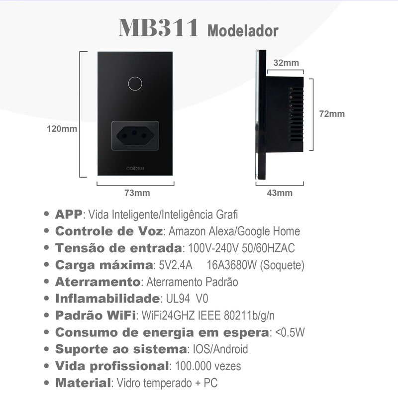 Interruptor e Tomada Smart WiFi – Compatível com Alexa e Tuya